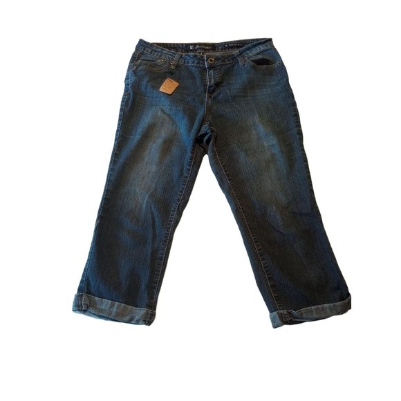 SALT WORKS Midrise Cropped Capri Blue Jeans Size 10 - Picture 1 of 2